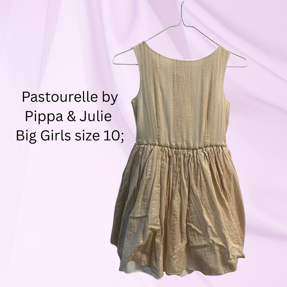 ✨ Holiday Party Dress ✨ Girls 10 Pippa & Julie – Shimmery Gold Occasion Wear